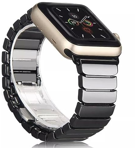 The 5 Shop keramiskt armband kompatibelt med Apple Watch Series 11 10 9 8 7 6, ULTRA, SE rostfritt stål ersättningsarmband för kvinnor och män klockband 42Watch1-3/44/45/46 mm kompatibelt med iWatch