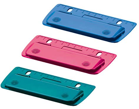 Herlitz 50015832 Mini-Taschenlocher zum Einheften und für unterwegs, farbig sortiert (Keine Auswahl möglich!), 12 Stück