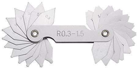 sourcing map R0.3-1.5 Radius Gauge Alloy Steel Radius Fillet Gauge Portable Concave Convex Measuring Tool for Tool and Die Makers Check