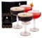 Art Deco Espresso Martini Glasses with Gold Rims| Coupe Cocktail Glasses Set of 4 | Handmade Crystal | Quality Champagne Coupe/Champagne Saucers + Recipe PDF| Large Cocktail Glass | Serve Mocktails