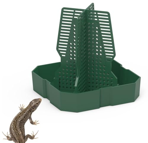 DONGKER Chameleon Feeding Bowl, ABS Bearded Dragon Feeder with Column for Lizard Bearded Lguana Gecko Toad Frog Prey to Climb and Move