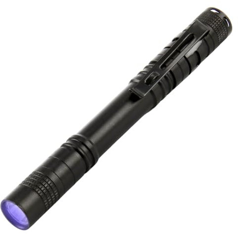 Yuio 365nm UV Torch, Ultraviolet Flashlight with Clip, Small Light, Mini Handheld LED Pet Urine Ringworm Detector, Portable Black Light Blacklight Torch for Resin Curing(Not Included Battery)
