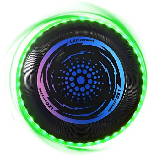 KBIBCK Ultimate Frisbee, Disco Volante Illuminato, Frisbee da Competizione Funsport, Frisbee a Disco Volante Morbido in Tessuto con 49 LED per Bambini, Adulti, Spiaggia di Prato All'aperto (Verde)
