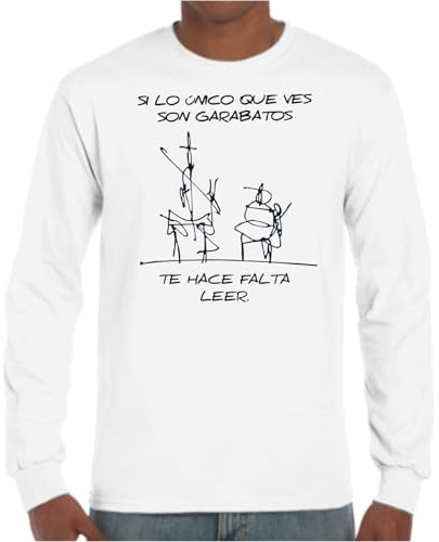 the Fan Tee Camiseta de Adulto de Manga Larga de Hombre Divertidas Frases Regalo Divertido Palabras, Actitud, Verdades, Textos, Mensajes Que marcan, Sin filtros Don Quijote y Sancho Panza 011 L