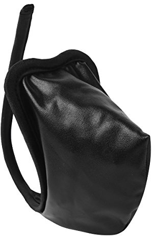 dPois C-String Homme Sexy sous-vêtements String Lingerie Erotique Slip avec Bulge Poche Thong Tanga Cuir Brillant Bikini Noir One_Size