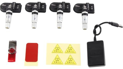 Monitor della pressione dei pneumatici, sistema di monitoraggio della pressione dei pneumatici per auto USB TPMS con sensore interno per la navigazione Android