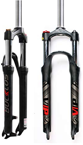 BUCKLOS 26/27.5/29 MTB Suspension Fork Travel 100mm, 28.6mm Straight Tube QR 9mm Crown Lockout Aluminum Alloy XC Mountain Bike Front Forks