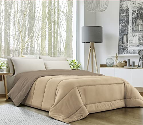 Banzaii Trapunta Invernale, calda e morbida – Piumone da 350 gr/mq - Microfibra manopesca – Traspirante, Anallergica – Prodotta in Italia – Matrimoniale 260x260 cm Sabbia/Corda