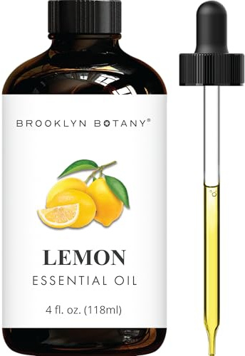 Brooklyn Botany Lemon Essential Oil - Huge 4 Fl Oz - 100% Pure and Natural - Premium Grade with Dropper - for Aromatherapy and Diffuser
