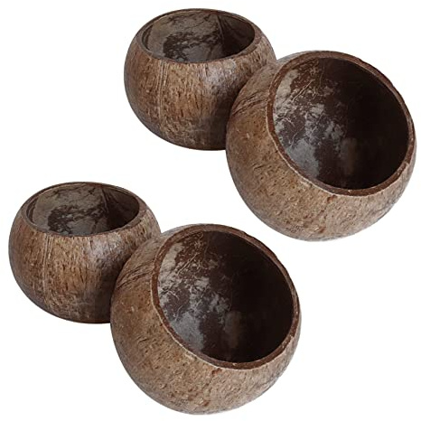 KVSERT Lot de 4 pots de bougie en de coquille de noix de