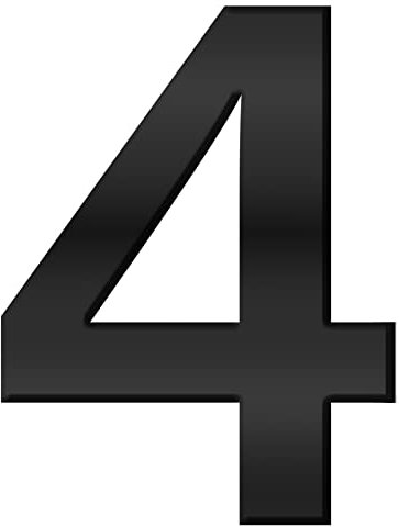 FORYEE House Numbers Plaques Door Numbers, 3D Door Address Numbers Stickers Floating Appearanc for Apartment, Mailbox Signs Numbers, Hotel Room, House (Black 4 Number)