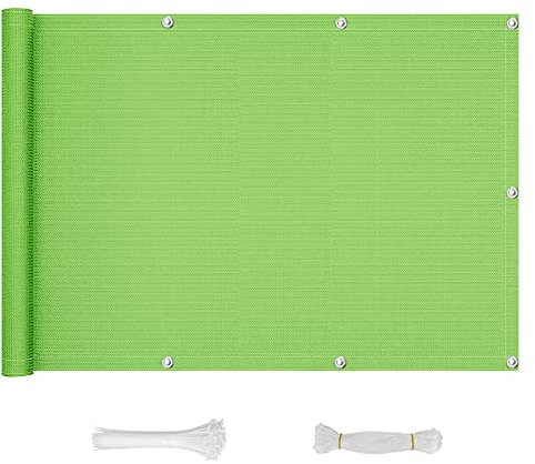 QINGLV Pantalla De Privacidad 90x700cm Cubierta De Privacidad De Balcón Resistente Al Viento Y Ocultación Pantalla De Privacidad De Balcón con Bridas para Cables Y Cuerda -Verde