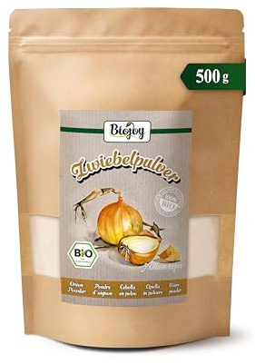 Biojoy EKO Lökpulver, finmalen lök, 500 g | Lökkrydda från Indien, obehandlad, Allium cepa L.