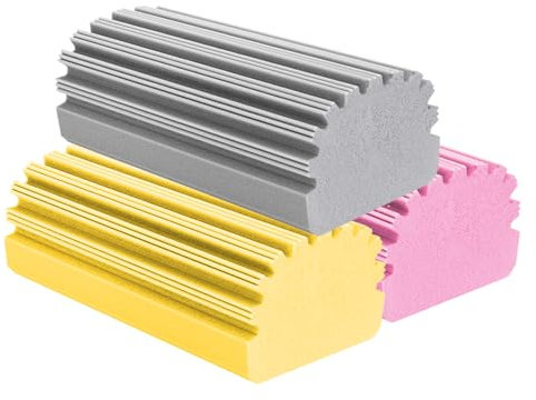 3 Stück Damp Duster Schwamm, Feuchtreinigungsschwamm Staubwedel, Damp Clean Duster Schwamm, Schmutzradierer Schwamm, Wiederverwendbarer Staubschwamm, Grau, Gelb, Rosa
