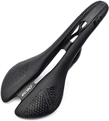 QTANZIQI Fahrradsitz, Fahrradsattel, Carbon-Rennradsattel, hohler Vollcarbon-Mountainbike-Sattel/Sitz/Carbon-MTB-Sattel + Leder, 115 g, ergonomisches Design, Passform, Schwarz Silk Pillowcase