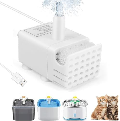UNISOPH Pet Cat Pump, Submersible Water Pump for Cat Flower Fountain Electric Water Pump for Motor Low Energy Consumption Ultra Silent for Fountains(5V)