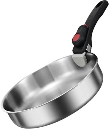 Sartenes antiadherentes, acero inoxidable, cazuela fácil de limpiar, revestimiento antiadherente, sartén de utensilios de cocina con mango extraíble, sartenes portátiles y sartenes para la cocina
