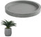 Pflanzschalen-Set mit Untersetzern für Innen- und Außenbereich, rund, Kunststoff-Palettenkissen, 32 cm, grau, keine Löcher, perfekt für Blumentöpfe