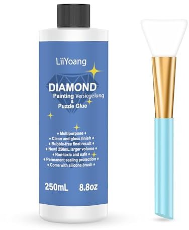 Diamond Painting Versiegelung 250ml, Durchsichtig Diamond Painting Kleber Für Strahlend Glitzernde Bilder & Festen Halt Deiner Steinchen Diamond Painting Zubehör