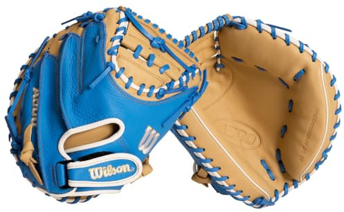 Wilson Youth A500 - Guante de béisbol exclusivo de 32.5 pulgadas, 1 pieza, rubio cerrado, 32.5 pulgadas, mano derecha