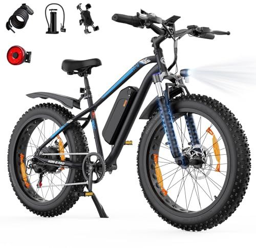 AOIHO Electric Bike, 26 × 4.0 Fat Tyre Electric Bikes for Adults with 48V 18Ah/13Ah Battery, 85NM Motor, 75-95 Miles Range, Electric Dirt Bike 7 Speed Gear, E Bikes for Men Electric Mountain Bikes