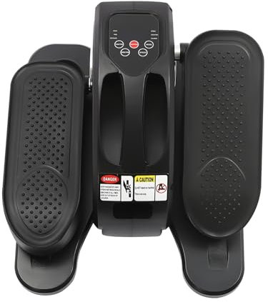 Minielíptica para debajo de la mesa, entrenador elíptico para piernas, con mando a distancia e indicador LED, 5 niveles, 44 x 36 x 22 cm, para oficina, hogar y rehabilitación