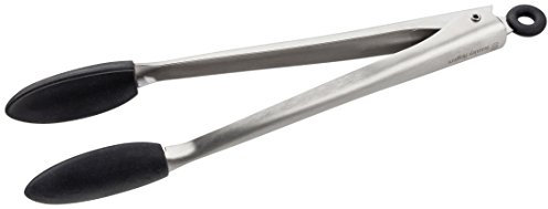 Stanley Rogers Mehrzweckzange, Küchen- und Grillzange aus Edelstahl, Servierzange mit Funktionsteilen aus Silikon (Farbe: Silber/Schwarz), Menge: 1 Stück