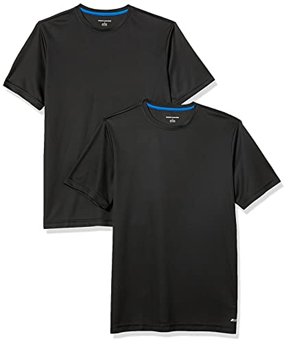 Amazon Essentials Men's Moisture Wicking Breathable Active Performance Tech Gym T-Shirts, Pack of 2, Black, XX-Large