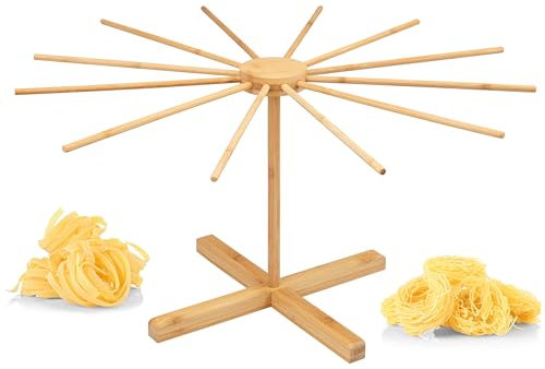 bremermann Secador de pasta de bambú – Soporte para pasta casera, plegable // Secador de pasta