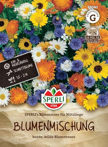 Sperli Blumensamen-Mischung SPERLI's Blütenmeer 88040 - ein- & mehrjährig - Schnittblume - bunt - wilde Blumenoase - Saatgut, Blumenwiese, Wildblumensamen