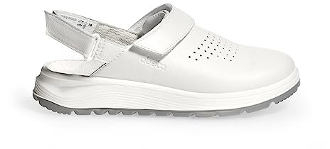 ABEBA 812020 - Unisex Schuhe - ACTIVE Clog SRC - Perforiertes Design - EU 39 - Weiß - Futtermaterial: Stoff - Mit Klettverschluss