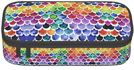 Faduni Federmäppchen mit Cartoon-Katze, großes Fassungsvermögen, Stifteetui, Schulbedarf, Geschenk für Schüler, Mädchen, Jungen, Erwachsene, Teenager, Meerjungfrau Fischwaage, Einheitsgröße,