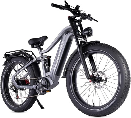 RECEGARA Vélo électrique, vélo Tout-Terrain 48 V 25 Ah pour Adultes avec Batterie Lithium-ION Amovible, vélo de Neige 26 Pouces 7 Vitesses avec Double Amortisseur et Double Frein à Disque hydraulique