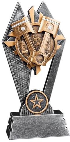 Express Medals 1 Pack of 7 Inch Tall Sun Ray Racing Auto Car Trophy Awards Boys Girls Mens Women Youth Team Trophies Award Tournament Champion Winner Event Prize Gift SR112