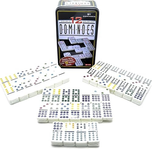 Tomatoys Domino Spiel oder Professionelles Domino Set mit 91 Spielsteinen und Metallbox Domino Klassisch Elegant und Immer Unterhaltsam Füge Stil Zu Deinen Strategischen Momenten