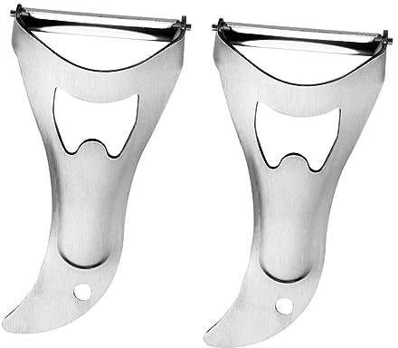 Amosfun 2 Piezas Pelador Multifuncional Para Cocina Utensilio De Cocina Pelador De Caña De Azúcar De Acero Inoxidable