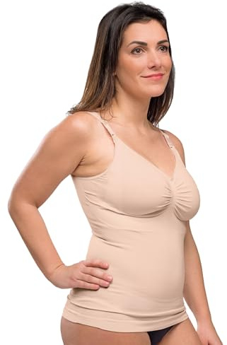 Carriwell Débardeur d’Allaitement sans Coutures | Clips d’Ouverture à Une Main, Tissu Doux, Bonnets Extensibles x2, Soutien Confortable & Élégant Pendant l’Allaitement & Le Post-Partum | Taille M