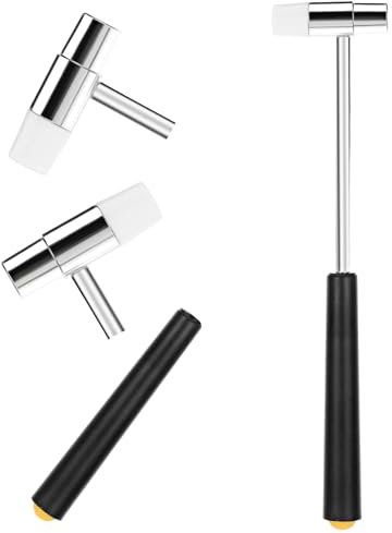 Mabor Martillo pequeño de doble cabeza, ligero de plástico y metal de 7.1 pulgadas, mini martillo de joyería para manualidades, relojes, afinación, carpintería, instrumentos musicales