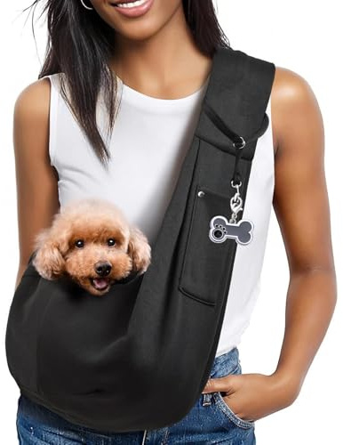 TYXHXTF Borsa da Viaggio per Cani, Regolabile Borsa Animali Domestici, Trasportino da Passeggio, Marsupio per Cani, Borsas Porta Cane, per Viaggio Passeggiata（Nero）