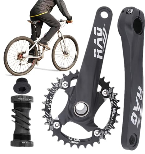 Cykelvev – ihålig integrerad vevaxel | mountainbike kuvertset | Modifierad enkel skivvev | cykling fast kugghjulsskruv | lätt aluminiumlegering bottenhållare