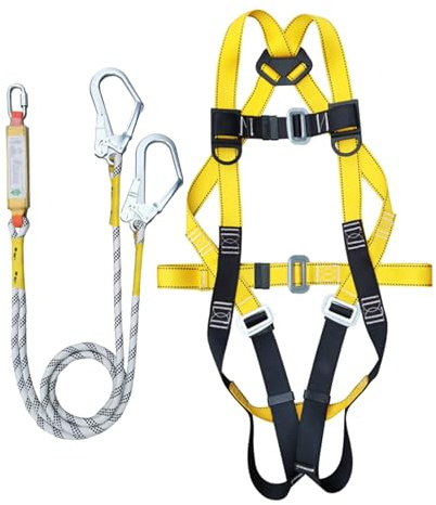 Kit de seguridad de techo genérico - de protección contra la caída del cuerpo completo, diseño ajustable de 5 puntos | de trabajador de la construcción para hombres, equipo de seguridad