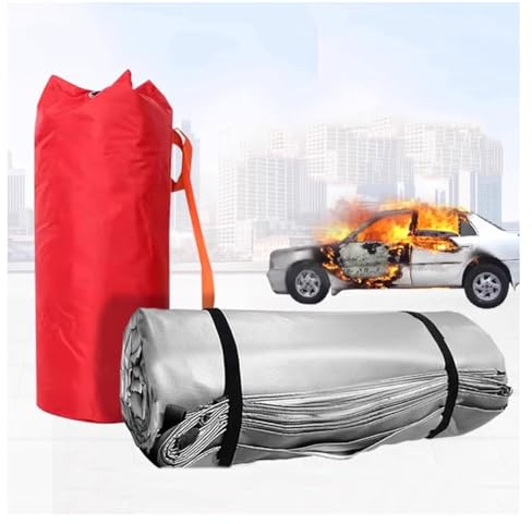 Couverture Anti-feu d'urgence pour Voiture - Extincteur en Fibre de Verre pour véhicules et camions électriques, 3 x 4 m - Isolez et éteignez Les Petits incendies en Toute sécurité