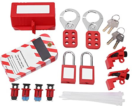 XUMIUZIY Interruttore Automatico Elettrico, Dispositivo di Blocco, Lucchetto di Sicurezza per Carichi Pesanti, Etichette Loto, Set di Chiusure per Miniere di Carbone