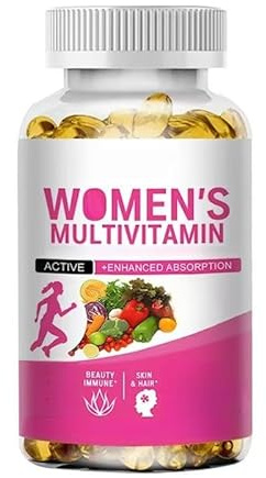 Kvinnors multivitamingummi - Innehåller en mängd olika vitaminer och mineraler för att stödja energi, skönhet och immunitet - Sockerfri