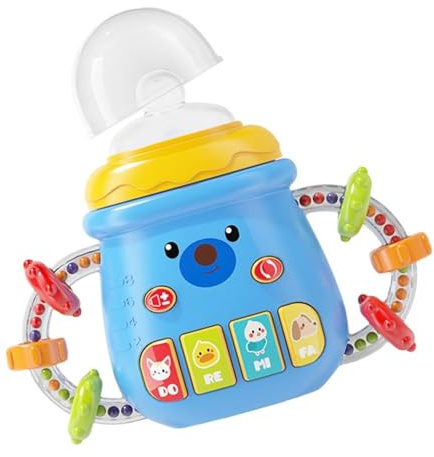 Genérico Biberón para niños, biberón para niños - Botella sensorial para sorber con sonajero y música | Accesorios de desarrollo de alimentación multiusos para y niñas