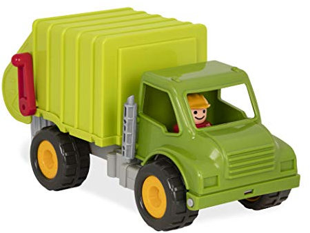 Battat BT2512Z – Müllauto mit 2 Mülltonnen und 1 Fahrer – Müllabfuhr Spielzeug Fahrzeug für Kinder ab 18 Monaten (4 Teile)