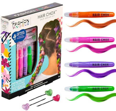 Fashion Angels Hair Chox Set, Temporary Hair Color for Kids- Safe and Washable Hair Chalk