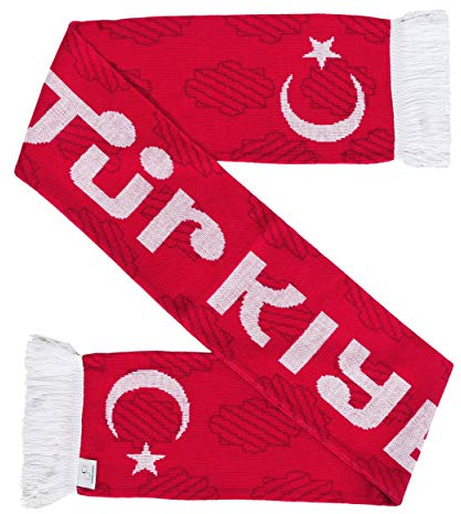 Turkiye Turkiet fotboll stickad halsduk, Rött, vitt, fits all