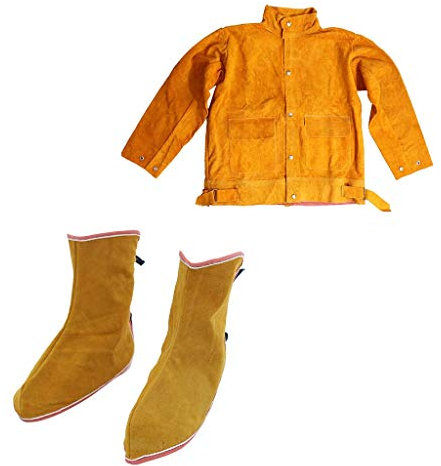 Tubayia Safety shoes welding jacket welding protection clothing work wear for welders craftsmen.