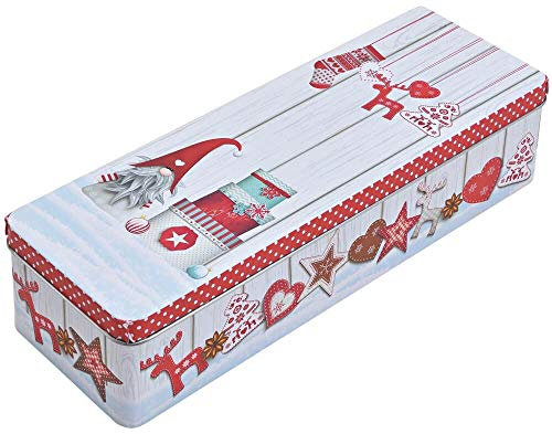 matches21 Blechdose Plätzchendose Keksdose Motiv Wichtel mit Geschenken Metall Vorratsdose & Deckel 1 Stk bunt 29x10 cm